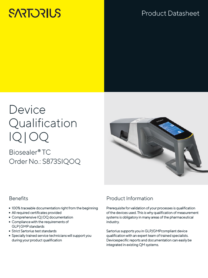 Biosealer® TC kvalifikacija - Sartorius Libra Elektronik