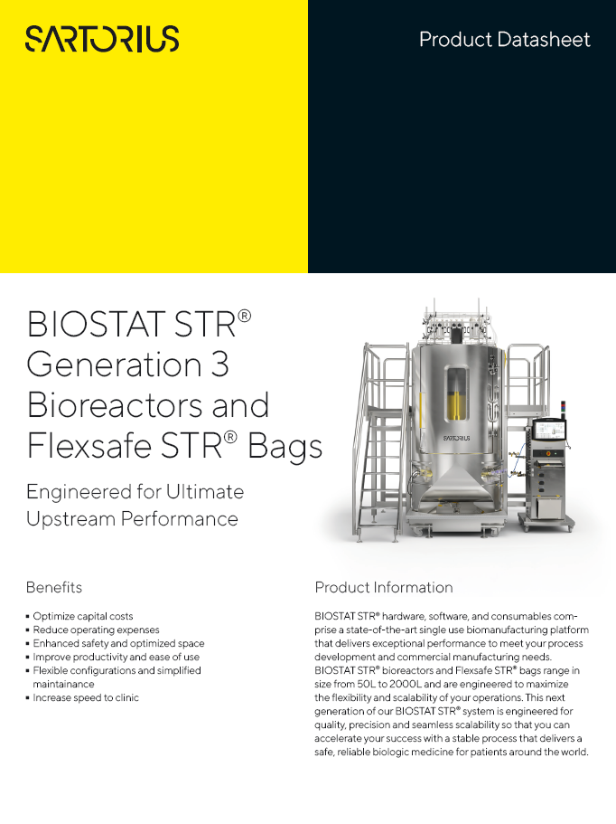 Bioreaktor 3. generacije: BIOSTAT STR® s Flexsafe STR® vrećama - Sartorius Libra Elektronik