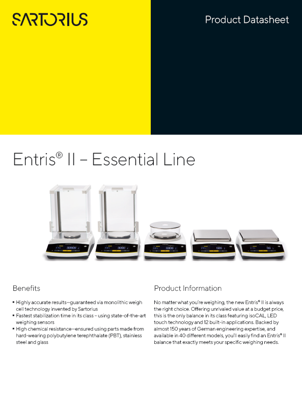 Entris® II Essential linija vaga - Sartorius Libra Elektronik